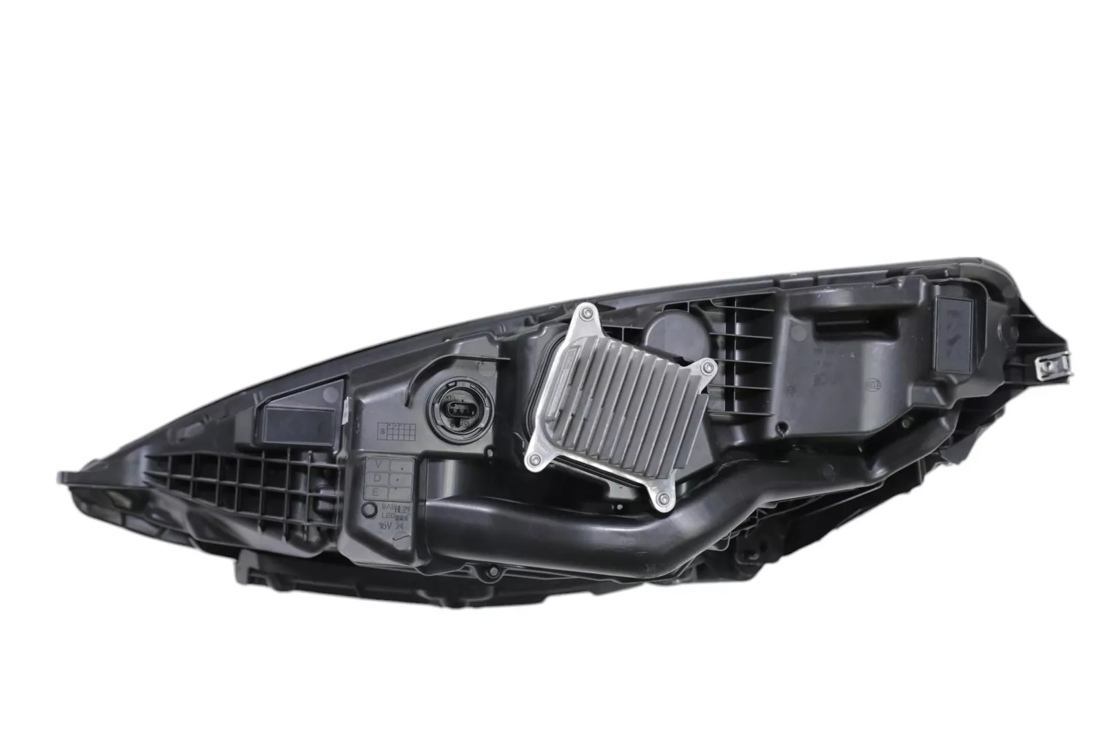 Rear of a Model S Matrix headlight housing showing the LED driver module